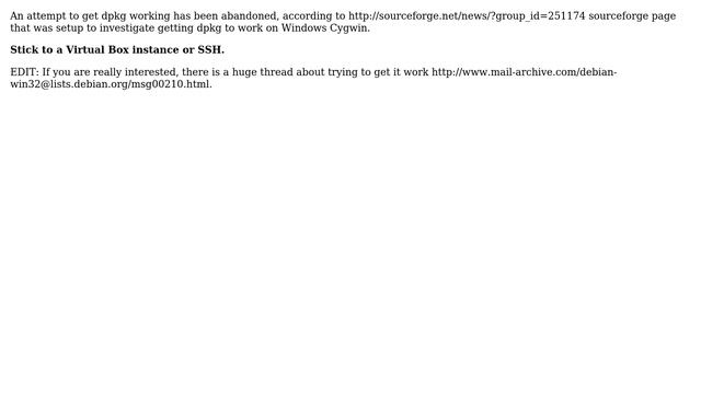 Is dpkg available for Cygwin? (3 Solutions!!) смотреть онлайн