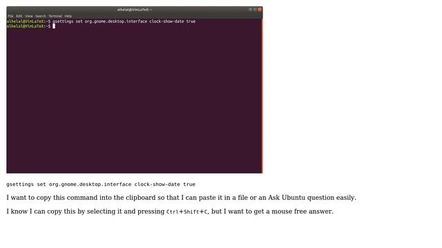 Ubuntu: How to copy terminal command in clipboard without using mouse? смотреть онлайн