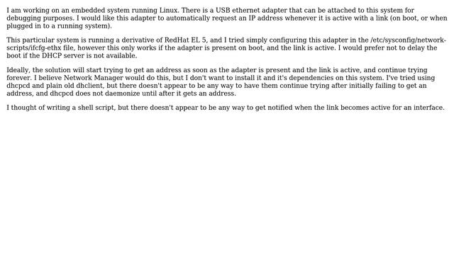 DevOps & SysAdmins: How can I run a DHCP client in linux when the link becomes active? смотреть онлайн