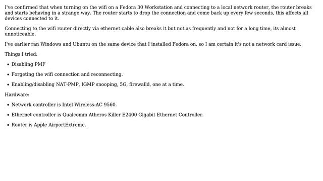 Unix & Linux: Fedora 30 Workstation breaking wifi router смотреть онлайн