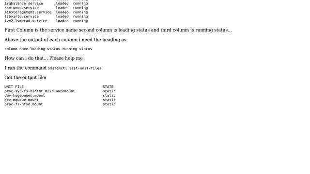 Unix & Linux: How to print the result of the awk command with the custom header? смотреть онлайн