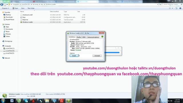 Hướng dẫn Active Windows 7 miễn phí bằng Window Loader v2.2.2 смотреть онлайн