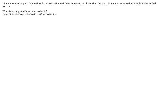 Unix & Linux: Partition not mounting from fstab смотреть онлайн