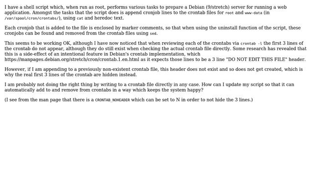 Unix & Linux: Adding/removing jobs in Debian crontab files? смотреть онлайн