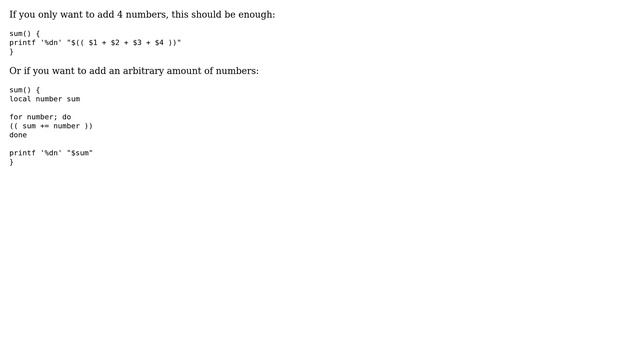 Unix & Linux: Issues with script for adding numbers (3 Solutions!!) смотреть онлайн