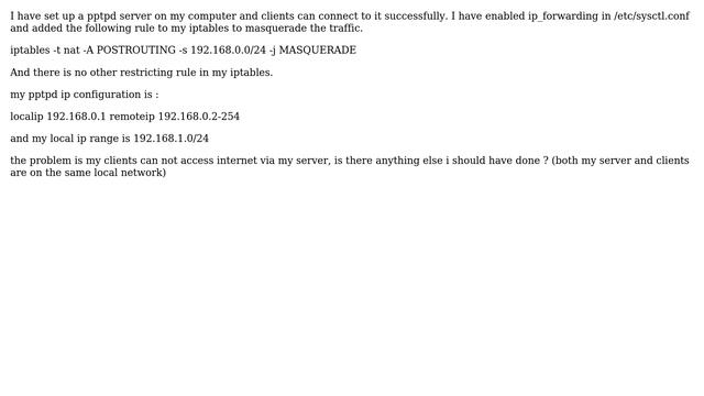 DevOps & SysAdmins: pptpd server does not route internet traffic? смотреть онлайн