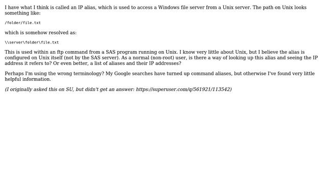 Unix & Linux: Resolving an alias to a remote server смотреть онлайн