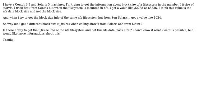 How to access with Linux to the real block size info of a filesystem when it is mounted on nfs? смотреть онлайн