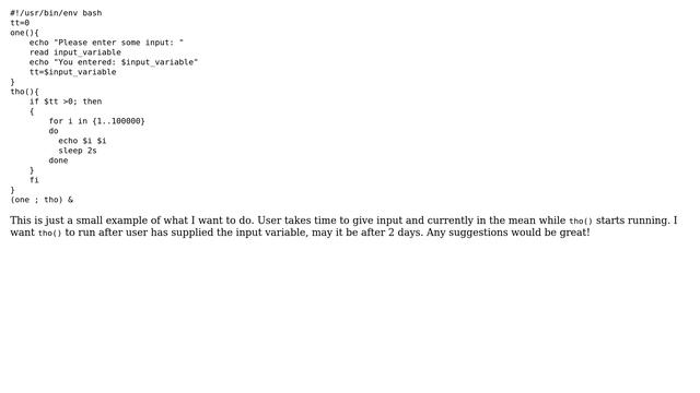 Unix & Linux: Run sequential processes with user input смотреть онлайн