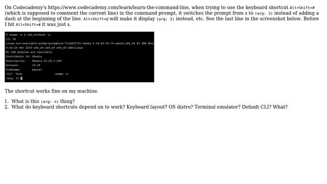 Unix & Linux: What does (arg: n) in the command prompt mean? смотреть онлайн