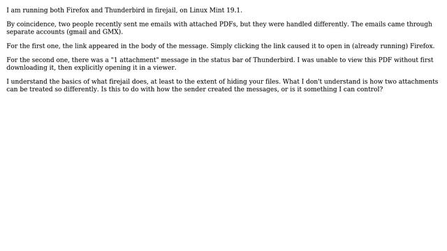 Unix & Linux: Firejailed Thunderbird, opening attachments смотреть онлайн