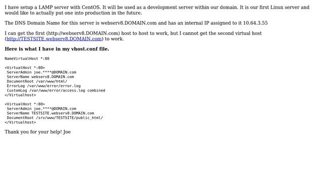 DevOps & SysAdmins: CentOS 6 Apache Virtual Host Config Help for Development Server смотреть онлайн