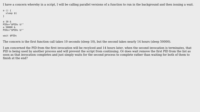 Unix & Linux: wait and recycling of PID смотреть онлайн