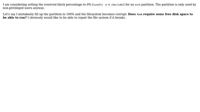 DevOps & SysAdmins: Could reserved block count of zero hinder `fsck`? смотреть онлайн