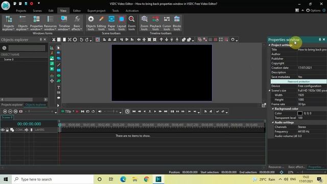How to bring back properties window in VSDC Free Video Editor? смотреть онлайн