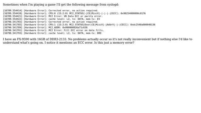 Unix & Linux: Hardware error in syslog after gaming смотреть онлайн