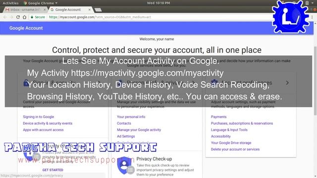Manual Config | Gmail Account | Ads Settings | Account Activity | Delete Gmail | Partha Tech Suppor смотреть онлайн