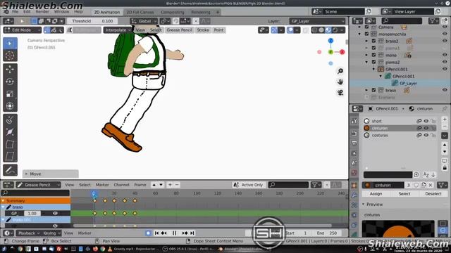 BLENDER Dibujando 2D Caricatura para anime cartoon en linux fedora tutorial curso diseño grafico смотреть онлайн
