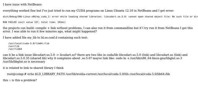 Ubuntu: netbeans cannot open shared library during RUN command смотреть онлайн