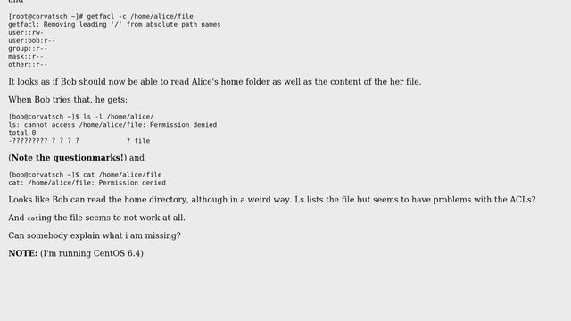 Unix & Linux: ACL, ls, "permission denied" and a lot of questionmarks смотреть онлайн