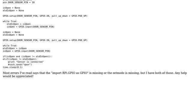 Raspberry Pi: GPIO pin error? смотреть онлайн
