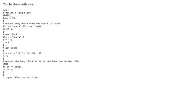 Unix & Linux: Remove headers and contents from a flat file if they are below a specific line count смотреть онлайн