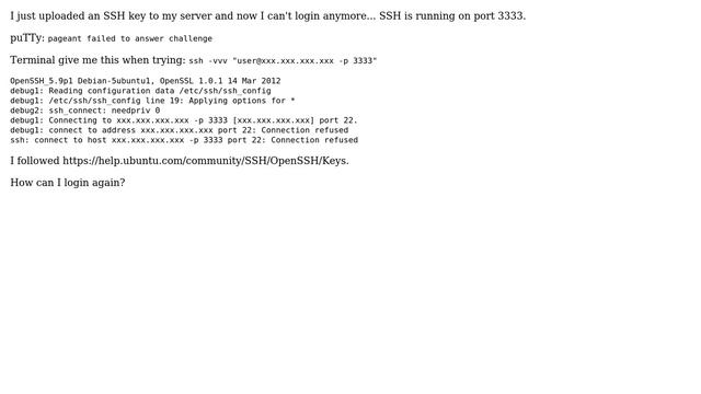 Cannot log in via SSH after uploading SSH key смотреть онлайн