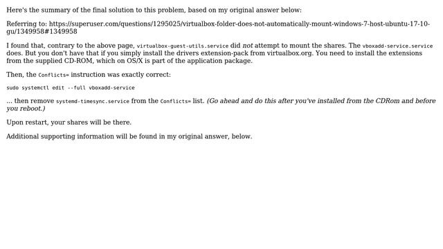 After upgrade to Ubuntu LTS-18, VirtualBox shared folders marked "auto-mount" don't mount anymore смотреть онлайн