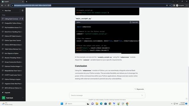 Calling external bash command in Python os subprocess with Linux subsystem смотреть онлайн