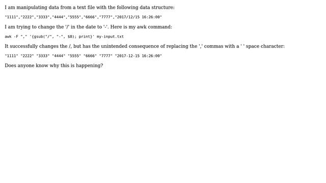 Unix & Linux: awk unintentionally removing commas (2 Solutions!!) смотреть онлайн