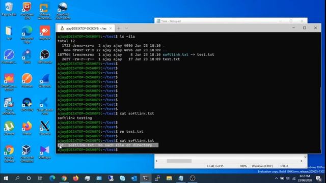 Softlink(symbolic link) vs hard link in linux WSL2 step by step tutorial latest 2020 смотреть онлайн