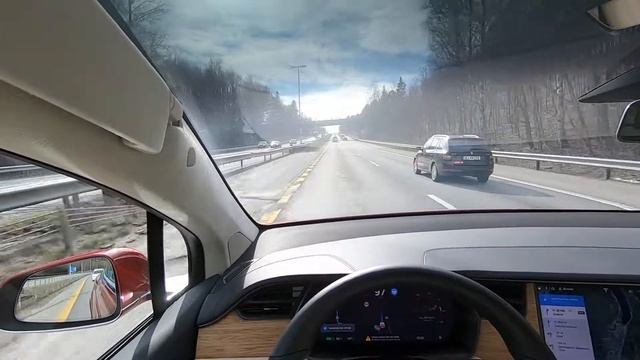 Navigate on Autopilot from Lysaker to Drammen in a Model X смотреть онлайн