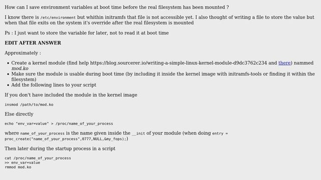 Unix & Linux: Save variable from initramfs (at boot time) (2 Solutions!!) смотреть онлайн