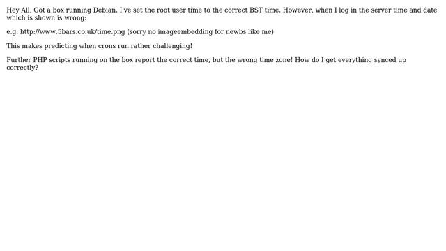 DevOps & SysAdmins: Correcting the server time on a Debian box - root user time already correct смотреть онлайн