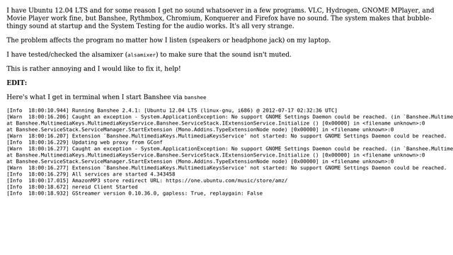 Ubuntu: Using Ubuntu 12.04 LTS no sound in select apps смотреть онлайн