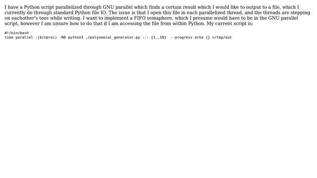 Unix & Linux: GNU Parallel Python Semaphore смотреть онлайн