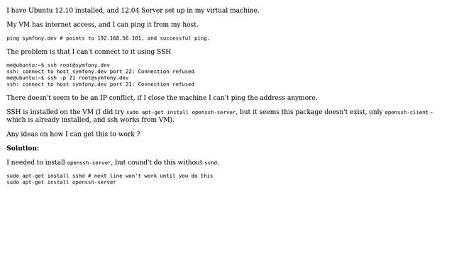 Virtual Box ssh not working on Virtual Box Ubuntu machine смотреть онлайн