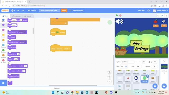 Scratch Catch Them Apples Week 4 Core Clock Halo Code Step 5 смотреть онлайн