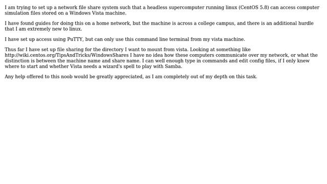 How to mount Windows Vista file share to remote headless Linux Centos 5.8 system? смотреть онлайн