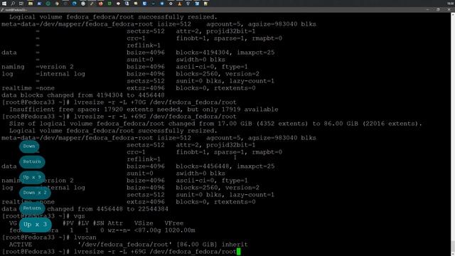 Освободите место на жестком диске с помощью LVM | Fedora 33 смотреть онлайн