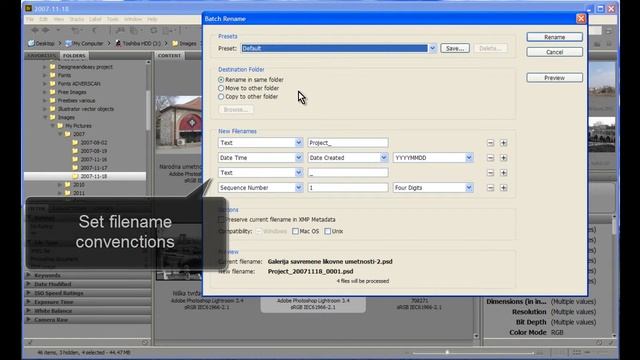 Batch Rename in Adobe Bridge смотреть онлайн