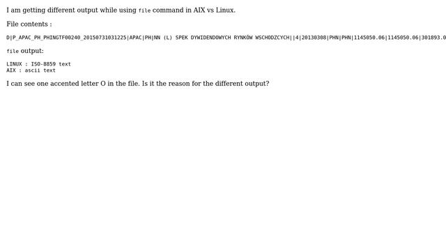 Unix & Linux: file command output for a non-ASCII text file in AIX and Linux смотреть онлайн