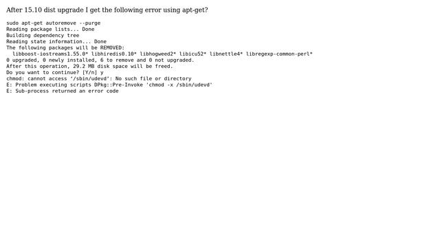 Ubuntu: Cannot access /sbin/udevd : No such file or directory смотреть онлайн