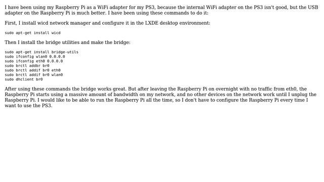 How to fix that dhclient uses massive amounts of bandwidth when bridging eth0 to wlan0? смотреть онлайн