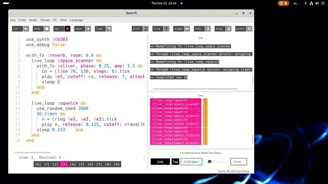 Sonic PI en linux Fedora core 39 смотреть онлайн
