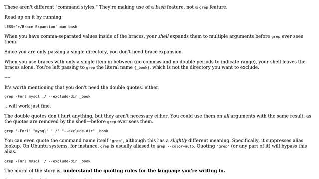 Why `--exclude-dir "_book"` works but `--exclude-dir={_book}` failed when using BSD grep? смотреть онлайн