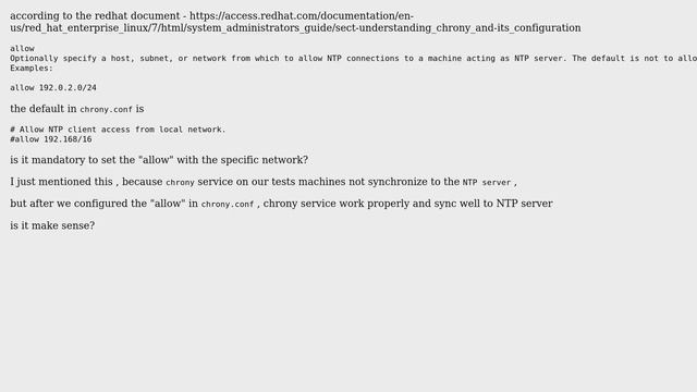 Is it mandatory to configure the allow in chrony.conf смотреть онлайн