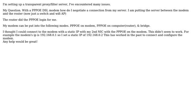 Ubuntu: Connecting PPPOE DSL modem to server? смотреть онлайн