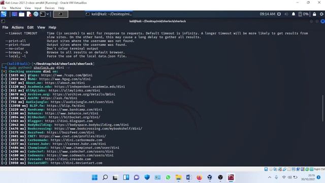 Sherlock On Kali Linux Virtual Machine смотреть онлайн