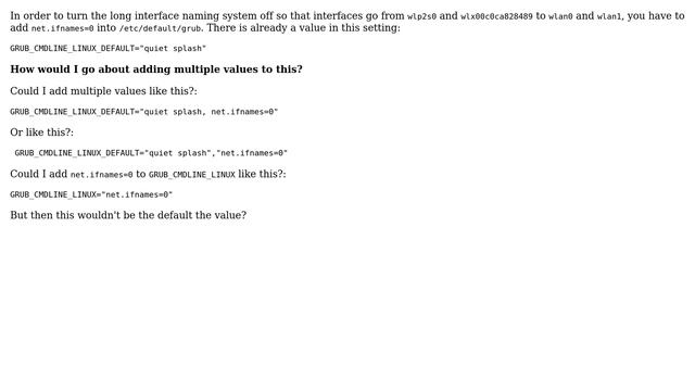Ubuntu: How do I add multiple values to GRUB_CMDLINE_DEFAULT in /etc/default/grub? смотреть онлайн